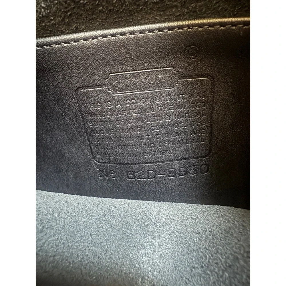 Vintage‎ Coach Black Leather Zip Shoulder Bag Classic Minimalist